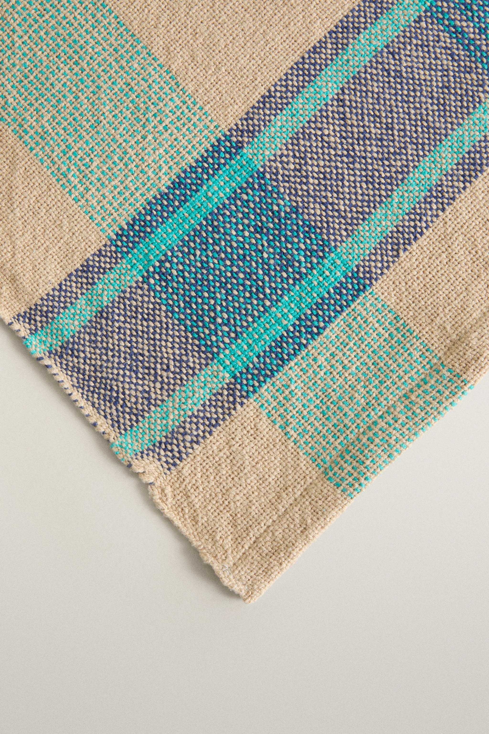 DYED THREAD CHECK TABLECLOTH